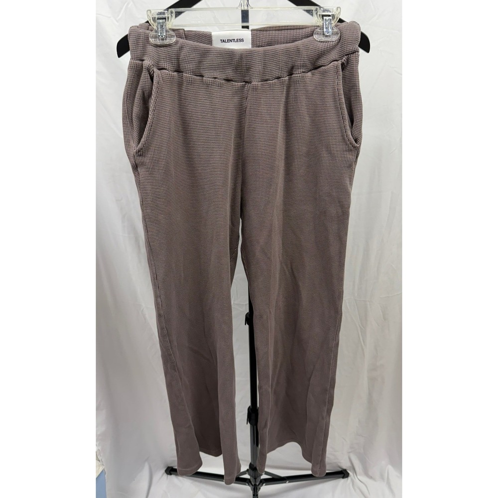 TALENTLESS Women's Medium Waffle Casual Neutral Lounge Pants in Porcini‎ - Picture 4 of 7